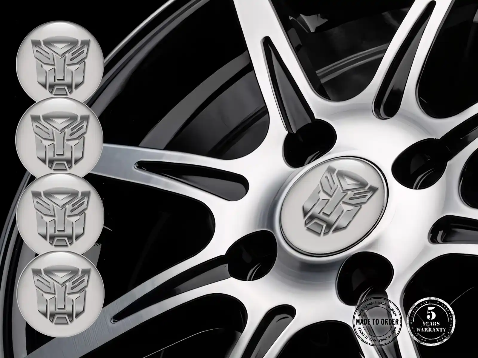 Emblema Ruota Drift Design Sleek Badge Cupola